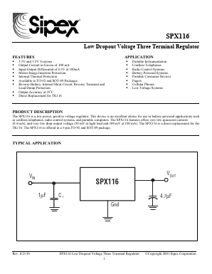 SPX116M1-3.5 Datasheet PDF Signal Processing Technologies