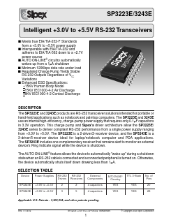 SP3243EEA Datasheet PDF Signal Processing Technologies