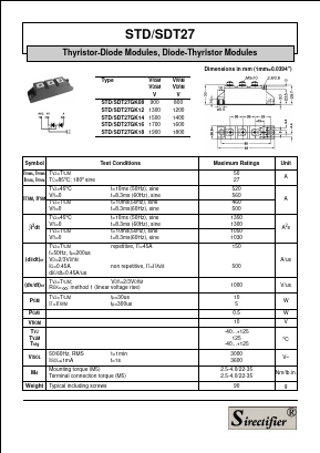 STD27GK12 Datasheet PDF Sirectifier Electronics