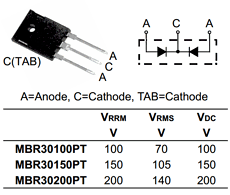 MBR30150PT Datasheet PDF Sirectifier Electronics