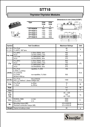 STT18 Datasheet PDF Sirectifier Electronics