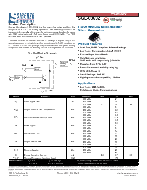 L03Z Datasheet PDF Sirenza Microdevices => RFMD