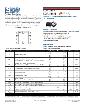 CGA-3318Z Datasheet PDF Sirenza Microdevices => RFMD