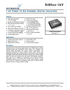 SI8030AA-B-IU Datasheet PDF Skyworks Solutions