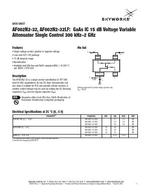 AF002N2-32LF Datasheet PDF Skyworks Solutions