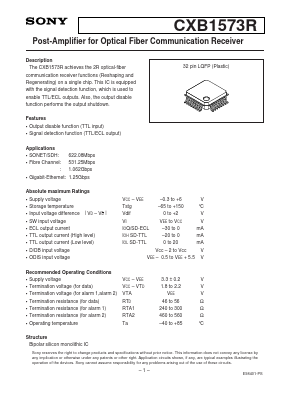 CXB1573R Datasheet PDF Sony Semiconductor