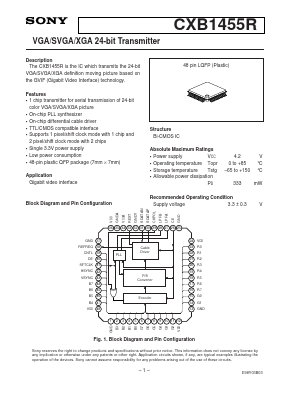 CXB1455R Datasheet PDF Sony Semiconductor