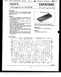CXA1213 Datasheet PDF Sony Semiconductor