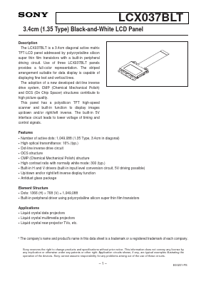 LCX037BLT Datasheet PDF Sony Semiconductor