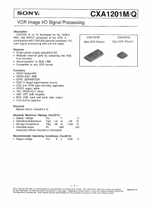 CXA1201Q Datasheet PDF Sony Semiconductor