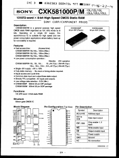 CXK581000P-15LL Datasheet PDF Sony Semiconductor