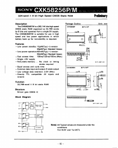 CXK58256 Datasheet PDF Sony Semiconductor