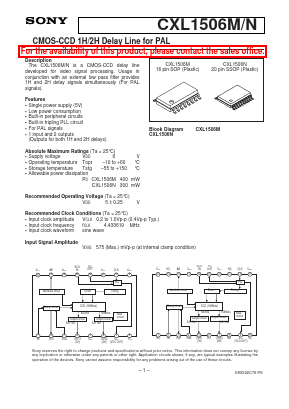 CXL1506N Datasheet PDF Sony Semiconductor