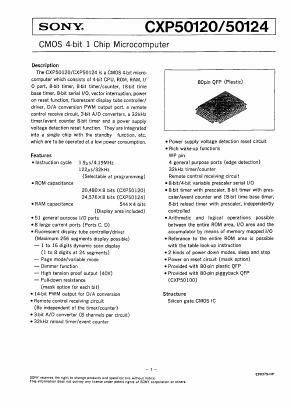 CXP50120 Datasheet PDF Sony Semiconductor