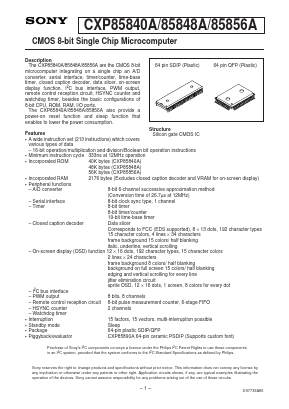 CXP85840 Datasheet PDF Sony Semiconductor