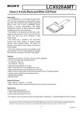 LCX028AMT Datasheet PDF Sony Semiconductor
