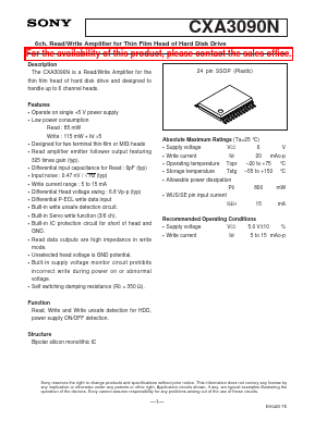 CXA3090N Datasheet PDF Sony Semiconductor