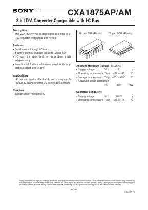 CXA1875AM Datasheet PDF Sony Semiconductor