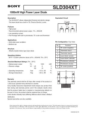 SLD304XT-1 Datasheet PDF Sony Semiconductor