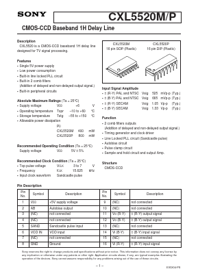 CXL5520M Datasheet PDF Sony Semiconductor