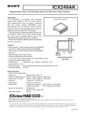 ICX249AK Datasheet PDF Sony Semiconductor