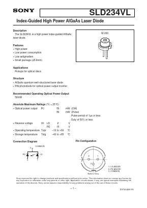 SLD234VL Datasheet PDF Sony Semiconductor