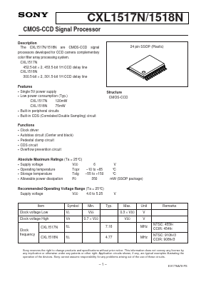 CXL1517 Datasheet PDF Sony Semiconductor