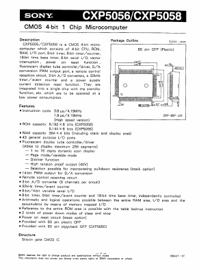 CXP5056 Datasheet PDF Sony Semiconductor