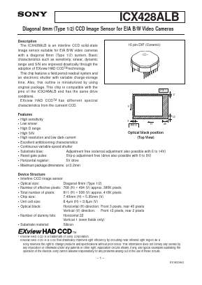 ICX428ALB Datasheet PDF Sony Semiconductor