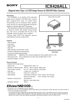 ICX428ALL Datasheet PDF Sony Semiconductor