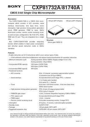 CXP81740A Datasheet PDF Sony Semiconductor