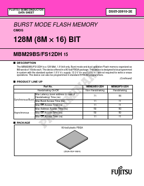 MBM29BS12DH15PBT Datasheet PDF Spansion Inc.