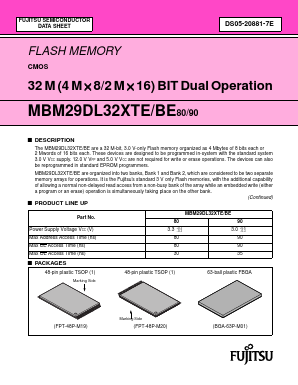 MBM29DL32XBE90 Datasheet PDF Spansion Inc.