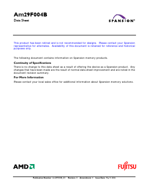 AM29F004BB-90JF Datasheet PDF Spansion Inc.