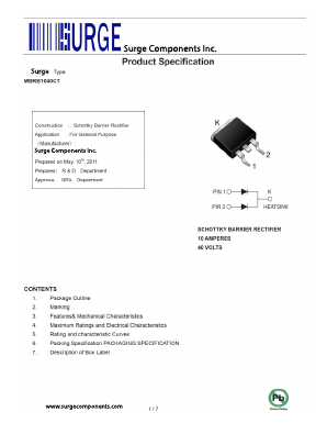 MBRB1040CT Datasheet PDF Surge Components
