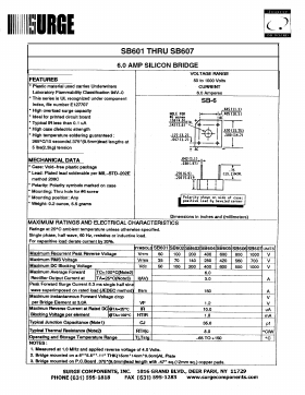 SB605 Datasheet PDF Surge Components