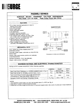 P6SMBJ110C Datasheet PDF Surge Components