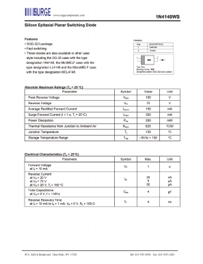 1N4148WS Datasheet PDF Surge Components