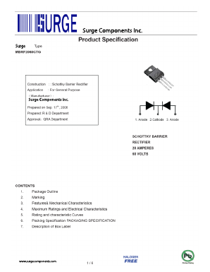 MBRF2060CTG Datasheet PDF Surge Components