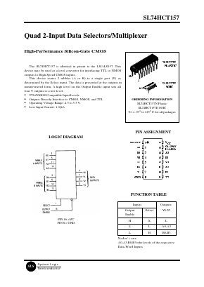 SL74HCT157D Datasheet PDF System Logic Semiconductor