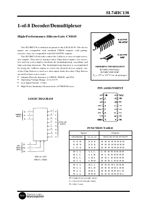 SL74HC138D Datasheet PDF System Logic Semiconductor