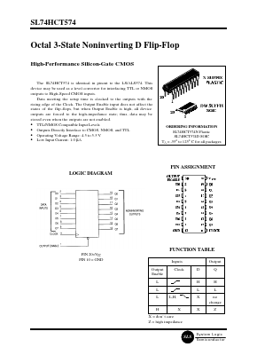 SL74HCT574N Datasheet PDF System Logic Semiconductor