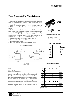 SL74HC221N Datasheet PDF System Logic Semiconductor