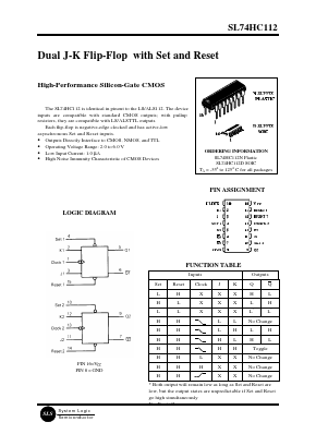 SL74HC112N Datasheet PDF System Logic Semiconductor