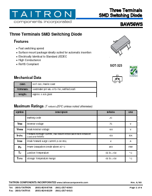 BAW56WS Datasheet PDF TAITRON Components Incorporated
