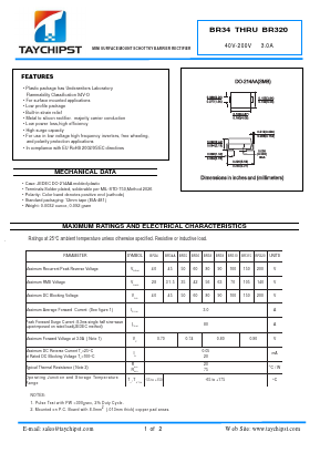 BR38 Datasheet PDF Shenzhen Taychipst Electronic Co., Ltd