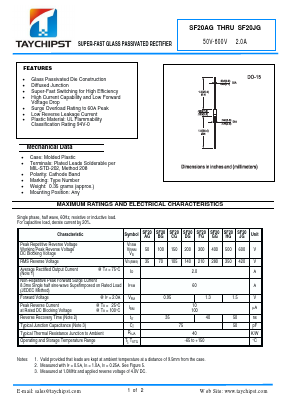 SF20AG Datasheet PDF Shenzhen Taychipst Electronic Co., Ltd