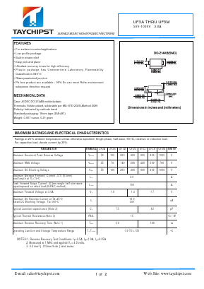 UF3D Datasheet PDF Shenzhen Taychipst Electronic Co., Ltd
