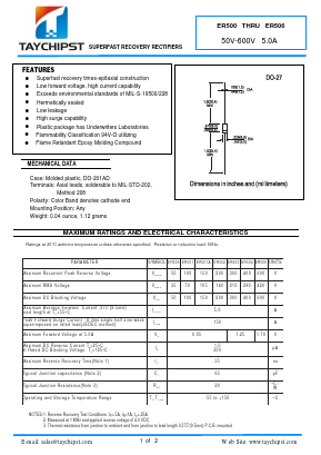 ER501A Datasheet PDF Shenzhen Taychipst Electronic Co., Ltd