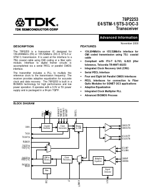 78P2253 Datasheet PDF TDK Corporation